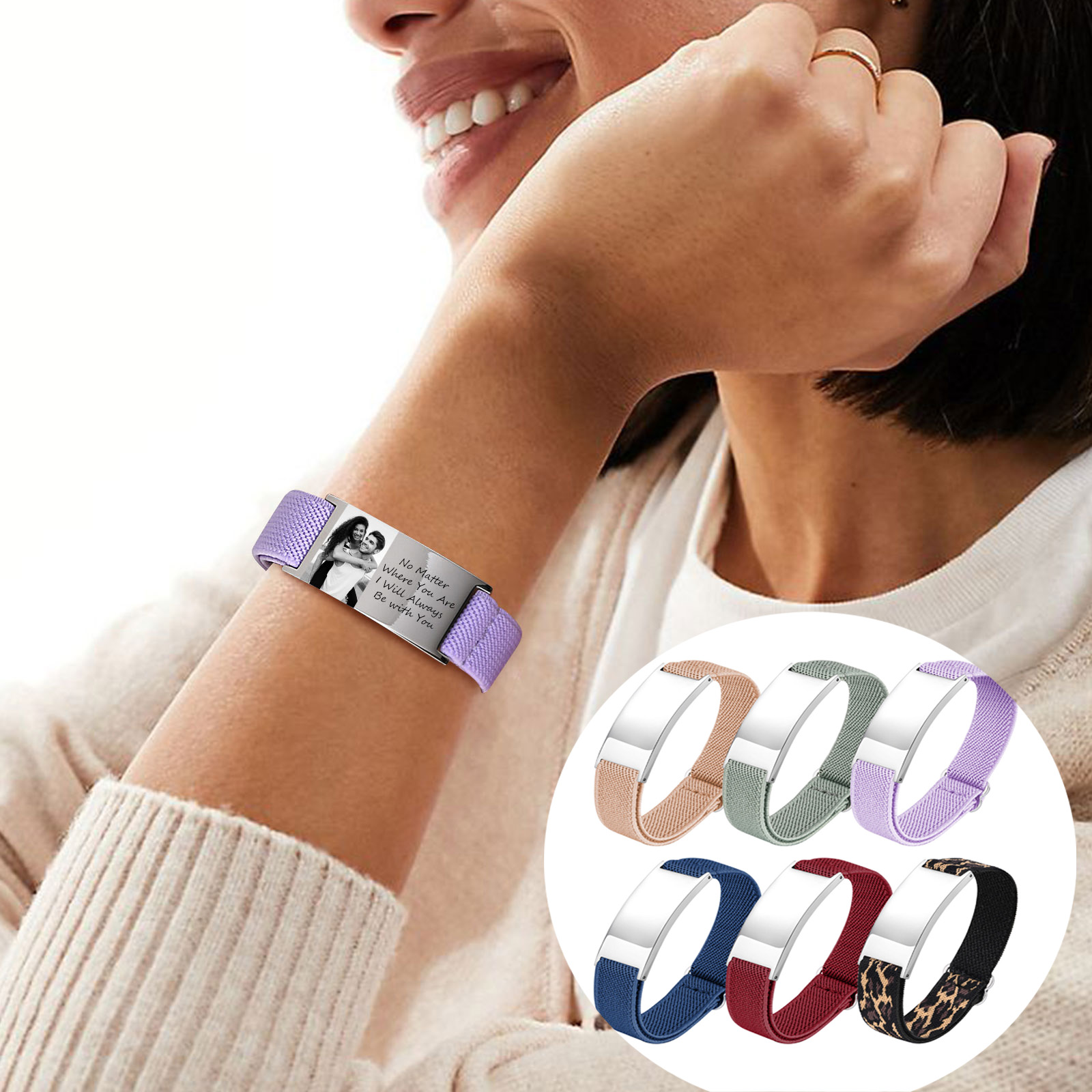 Photography Of War - Pulsera elástica con foto personalizada para