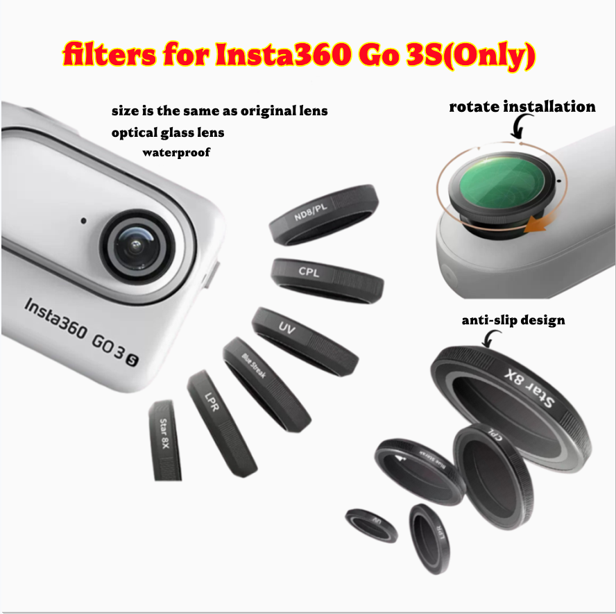 Filtros de lente de vidrio ópt - Insta360 Camera Go 3 reseña y precio