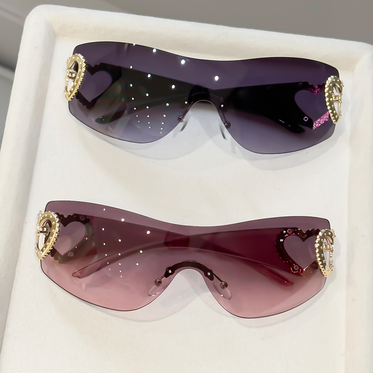 2 pares de gafas Y2K sin montu - Photography Fashion reseña y precio