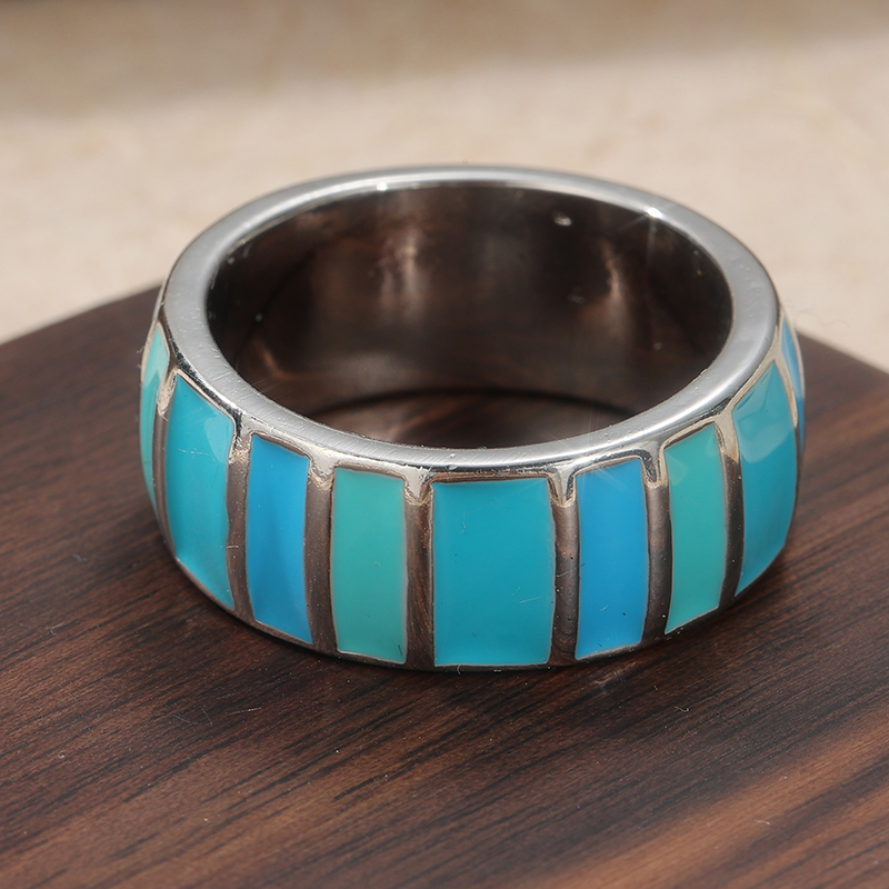 Anillo Azul Pintado a Mano con - Photography Geometry reseña y precio